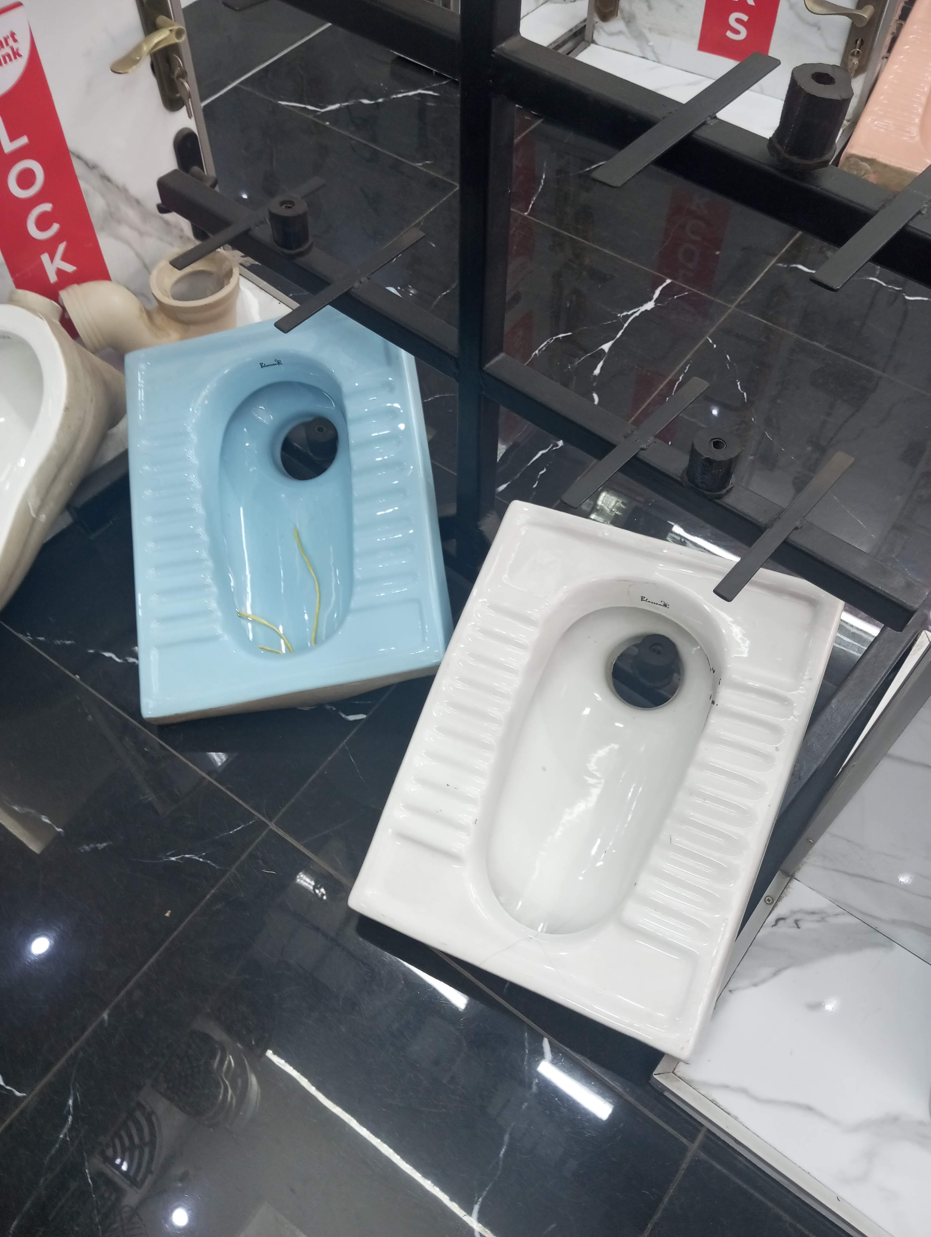 Asian step side toilet